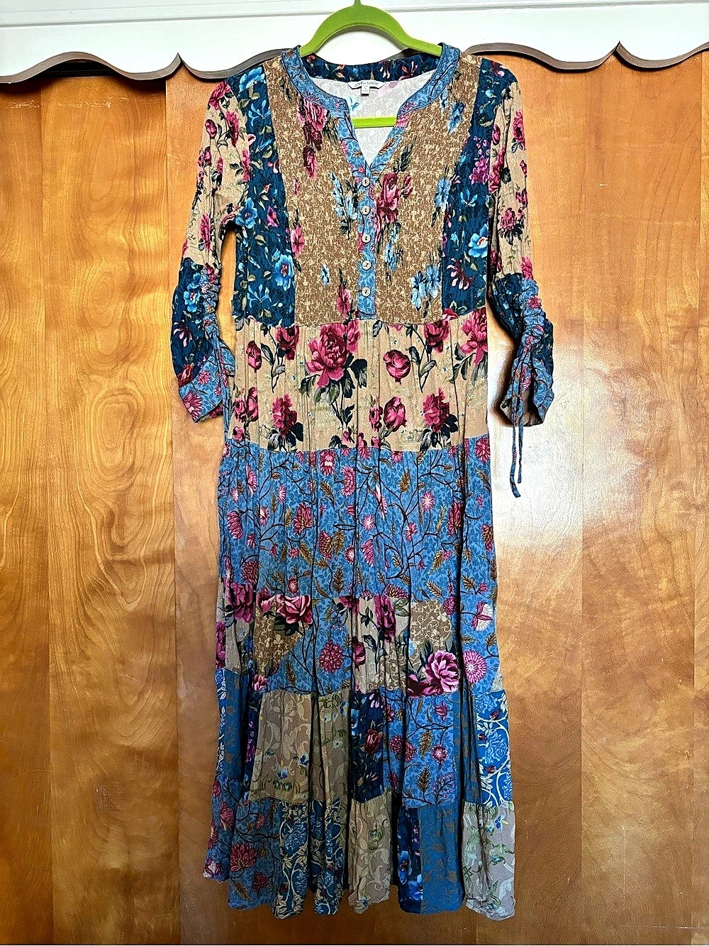 John Mark Floral Maxi Dress Blue & Pink Size small